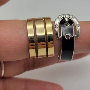 Ann Taylor Gold and Guess Buckle Lot of 2 Rings